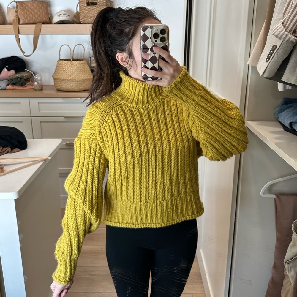 H&M Chartreuse Turtleneck Sweater